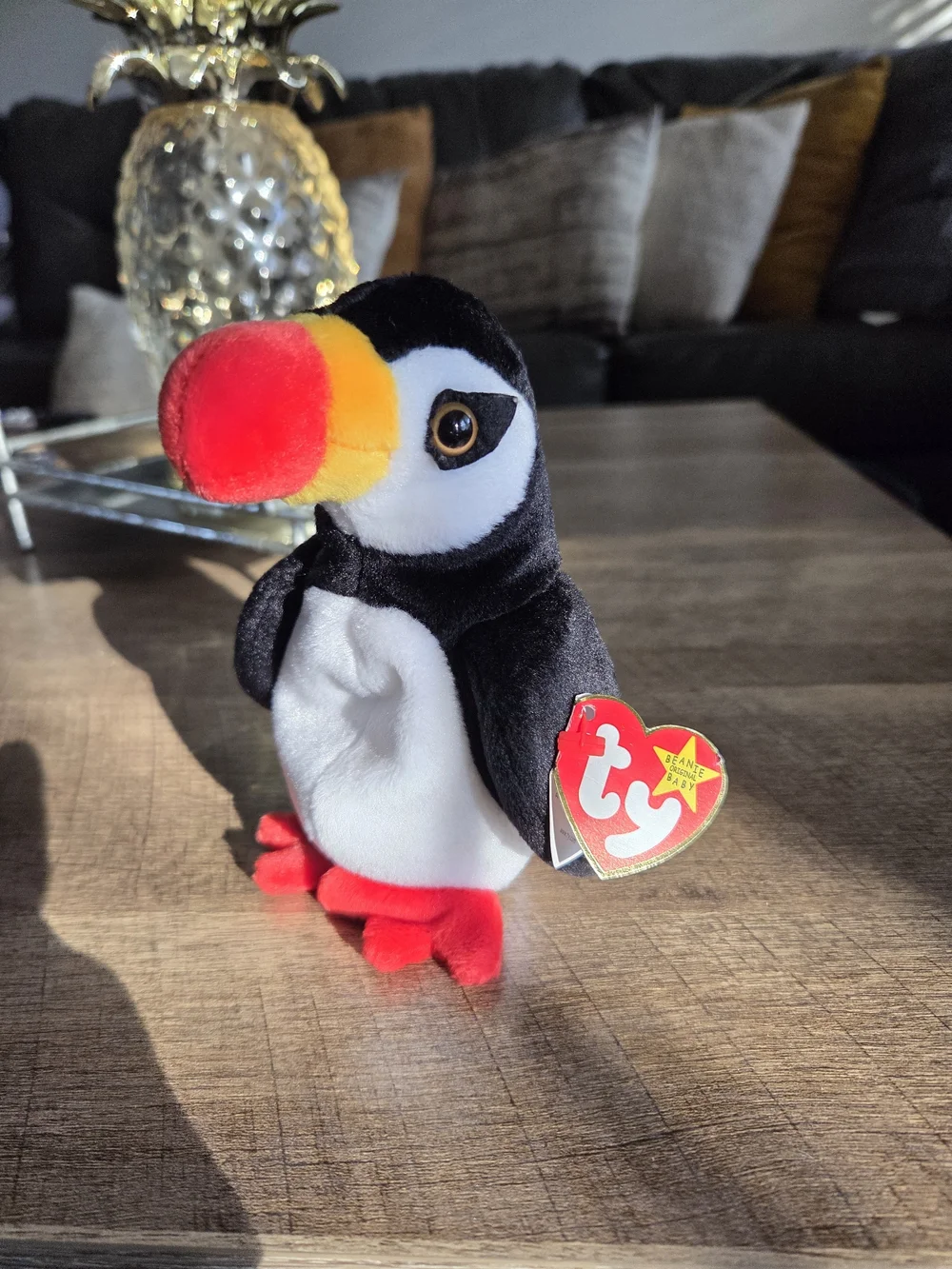 TY Beanie Babies Plush Toucan - Black, White, Red, Yellow